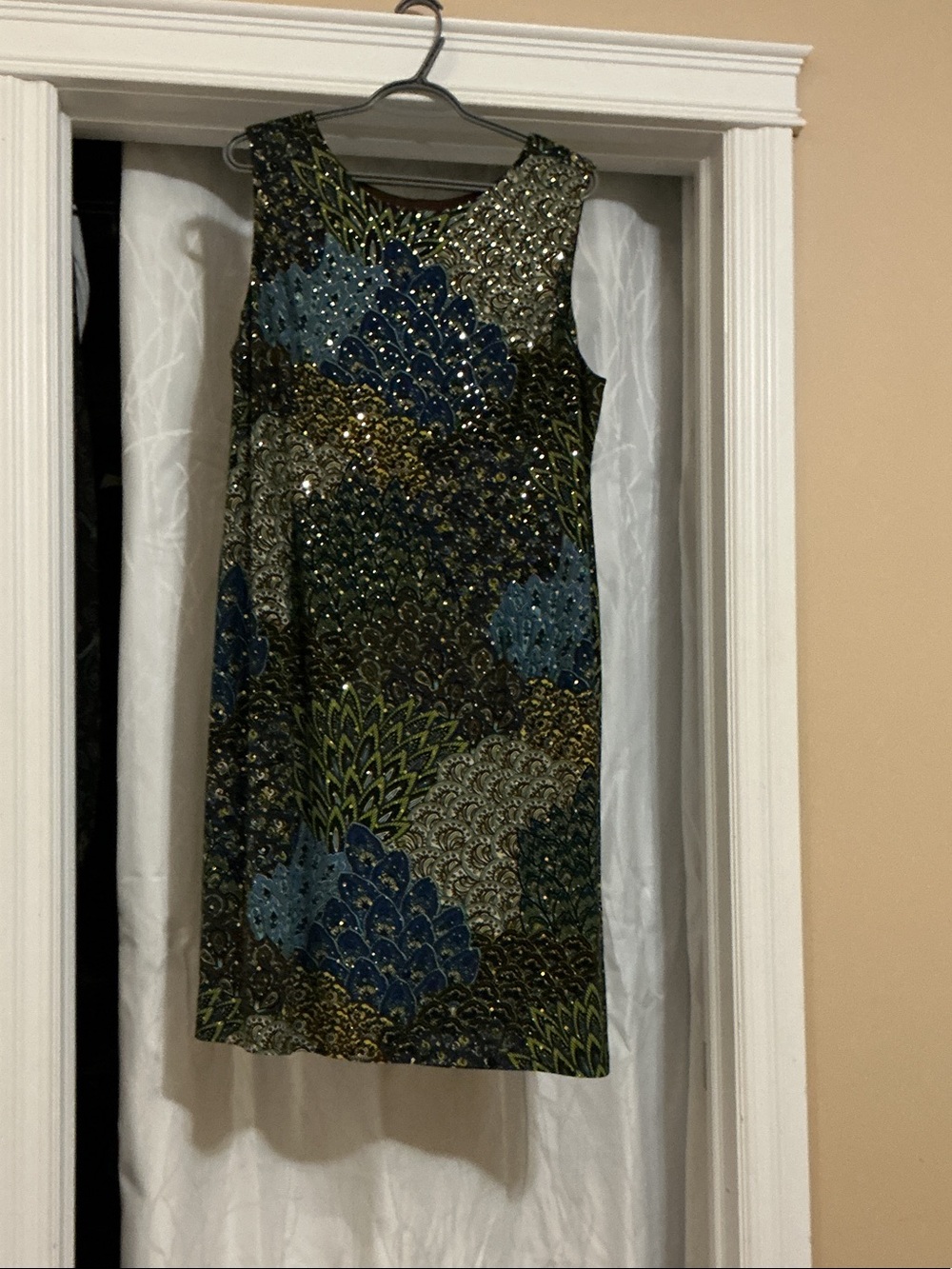 Gold sequined dress